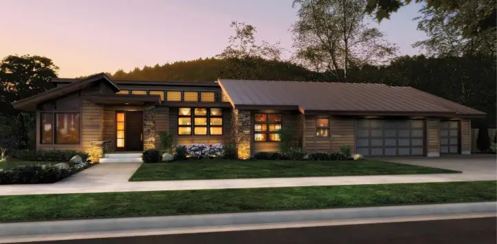 Contemporary house plans 74-222 - front exterior, 3,296 sq ft, 3 bed, 3 bath house plans | Monster House Plans