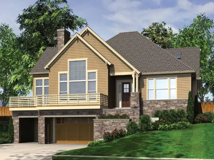 Craftsman house plans 74-223 - front exterior, 3,137 sq ft, 3 bed, 3 bath house plans | Monster House Plans