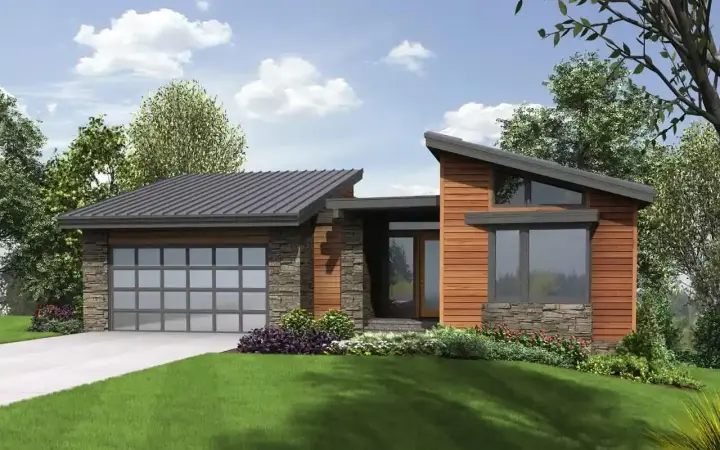 Contemporary house plans 74-226 - front exterior, 3,242 sq ft, 4 bed, 4 bath house plans | Monster House Plans