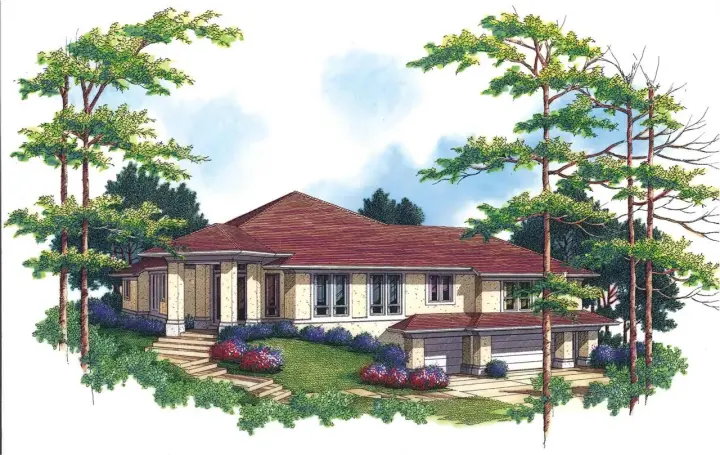Contemporary house plans 74-227 - front exterior, 4,036 sq ft, 4 bed, 3 bath house plans | Monster House Plans