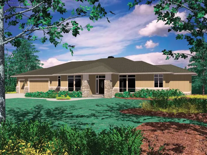 Contemporary house plans 74-230 - front exterior, 5,147 sq ft, 3 bed, 2 bath house plans | Monster House Plans