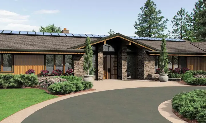 Contemporary house plans 74-238 - front exterior, 5,628 sq ft, 5 bed, 5 bath house plans | Monster House Plans