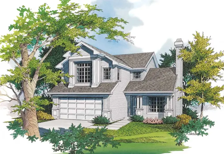 Traditional house plans 74-248 - front exterior, 1,726 sq ft, 3 bed, 2 bath house plans | Monster House Plans