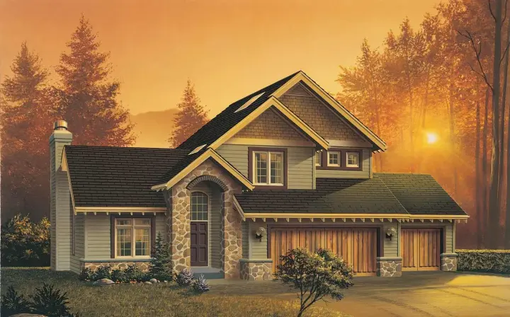 Craftsman house plans 74-249 - front exterior, 1,893 sq ft, 3 bed, 2 bath house plans | Monster House Plans