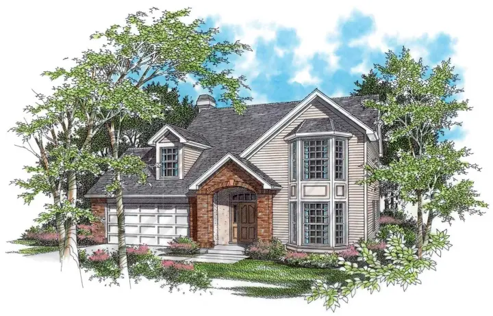 Traditional house plans 74-255 - front exterior, 1,815 sq ft, 3 bed, 2 bath house plans | Monster House Plans