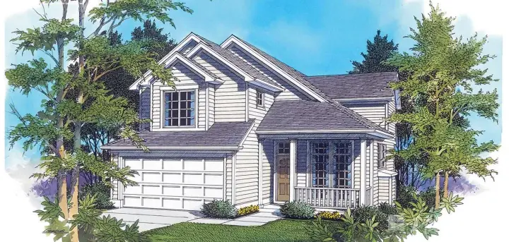 Traditional house plans 74-258 - front exterior, 1,840 sq ft, 4 bed, 2 bath house plans | Monster House Plans
