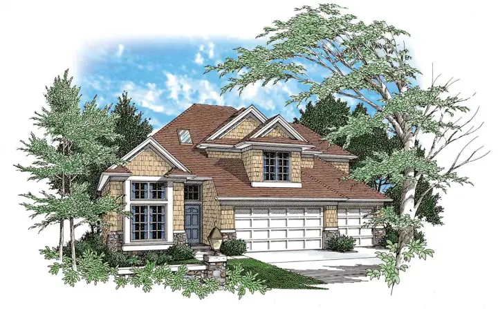 Craftsman house plans 74-259 - front exterior, 1,962 sq ft, 3 bed, 2 bath house plans | Monster House Plans