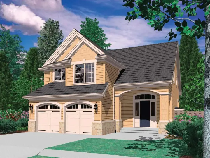 Craftsman house plans 74-263 - front exterior, 1,500 sq ft, 3 bed, 2 bath house plans | Monster House Plans