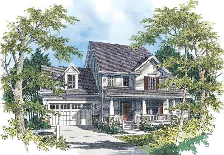 Country house plans 74-264 - front exterior, 1,957 sq ft, 3 bed, 2 bath house plans | Monster House Plans