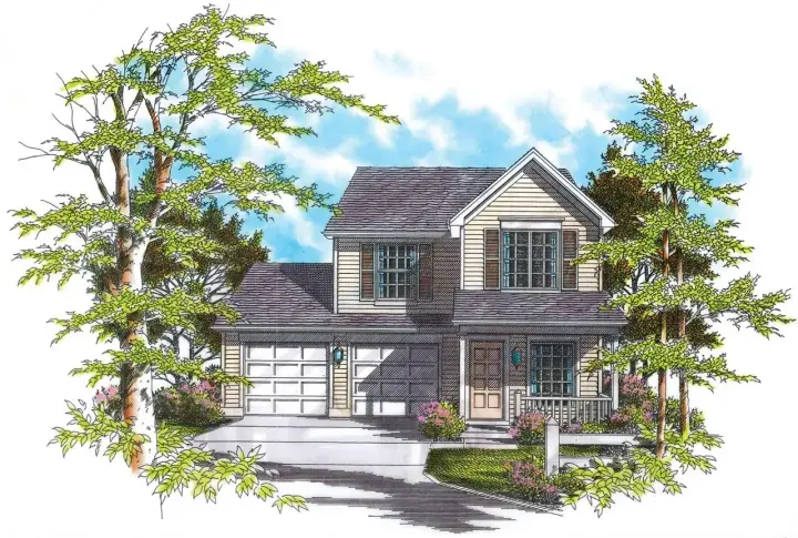 Country house plans 74-267 - front exterior, 1,612 sq ft, 4 bed, 2 bath house plans | Monster House Plans