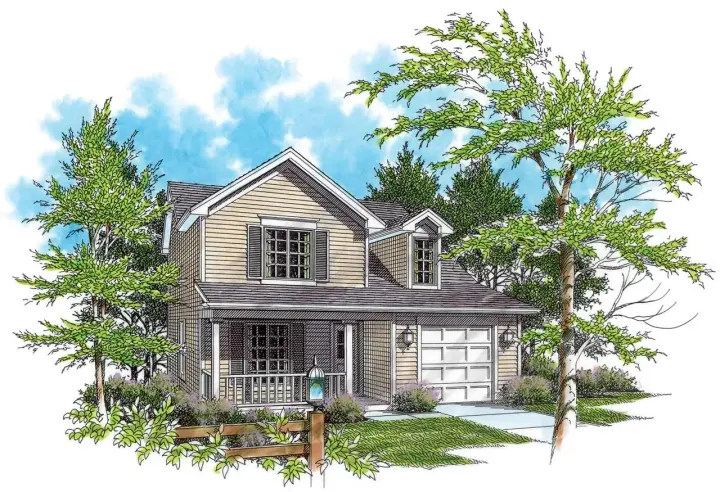 Country house plans 74-269 - front exterior, 1,482 sq ft, 3 bed, 2 bath house plans | Monster House Plans