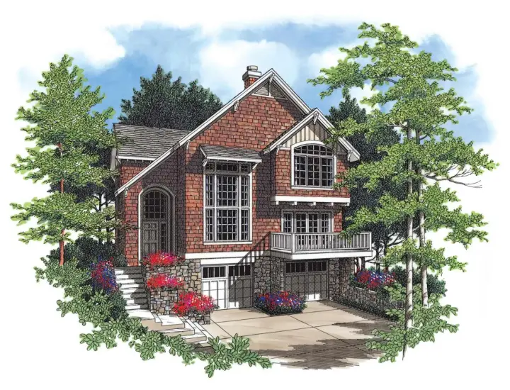 Craftsman house plans 74-270 - front exterior, 2,044 sq ft, 3 bed, 2 bath house plans | Monster House Plans