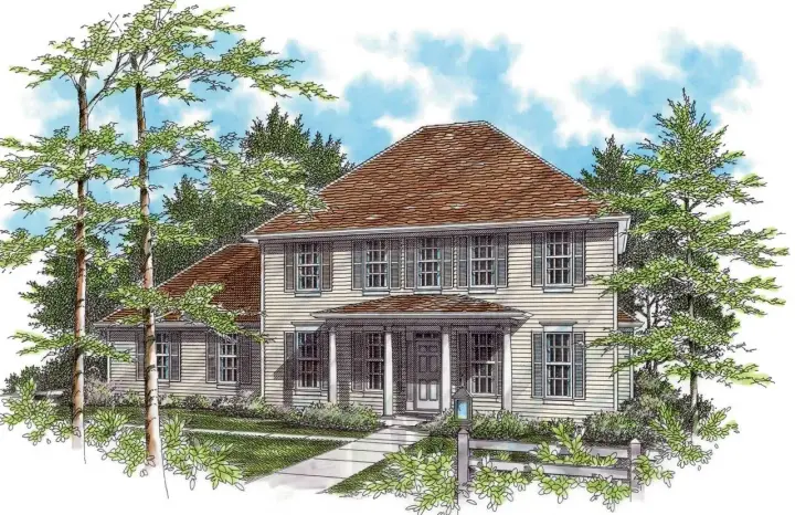 Southern Colonial house plans 74-275 - front exterior, 1,980 sq ft, 3 bed, 2 bath house plans | Monster House Plans