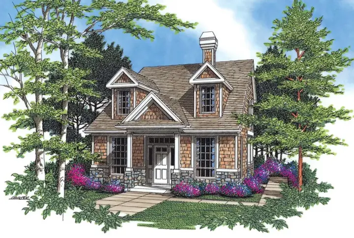 Craftsman house plans 74-277 - front exterior, 1,692 sq ft, 3 bed, 2 bath house plans | Monster House Plans