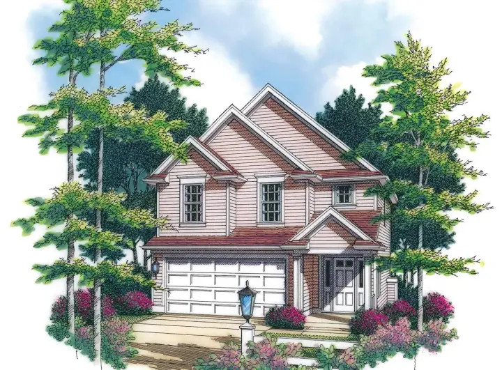 Traditional house plans 74-280 - front exterior, 1,574 sq ft, 4 bed, 2 bath house plans | Monster House Plans