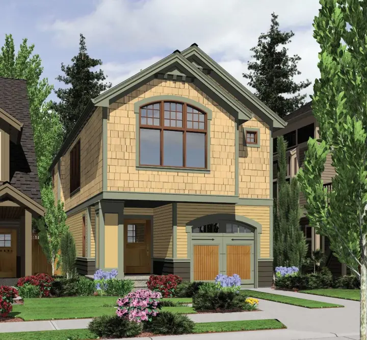 Craftsman house plans 74-284 - front exterior, 1,353 sq ft, 3 bed, 2 bath house plans | Monster House Plans