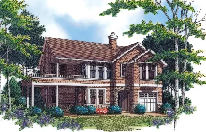 Shingle house plans 74-295 - front exterior, 1,669 sq ft, 3 bed, 2 bath house plans | Monster House Plans