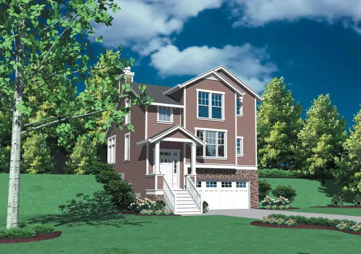 Traditional house plans 74-296 - front exterior, 1,635 sq ft, 2 bed, 2 bath house plans | Monster House Plans