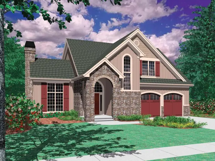 Cottage house plans 74-302 - front exterior, 1,760 sq ft, 4 bed, 3 bath house plans | Monster House Plans