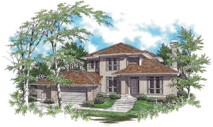 Contemporary house plans 74-315 - front exterior, 2,225 sq ft, 3 bed, 2 bath house plans | Monster House Plans