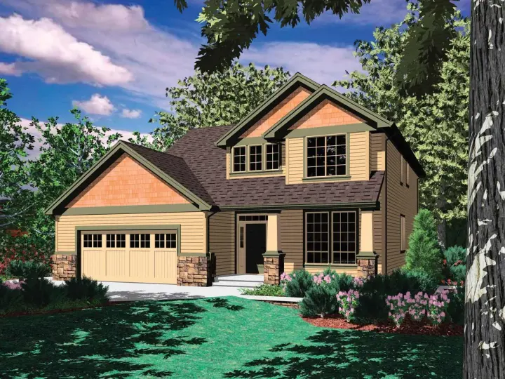 Craftsman house plans 74-316 - front exterior, 2,204 sq ft, 3 bed, 2 bath house plans | Monster House Plans
