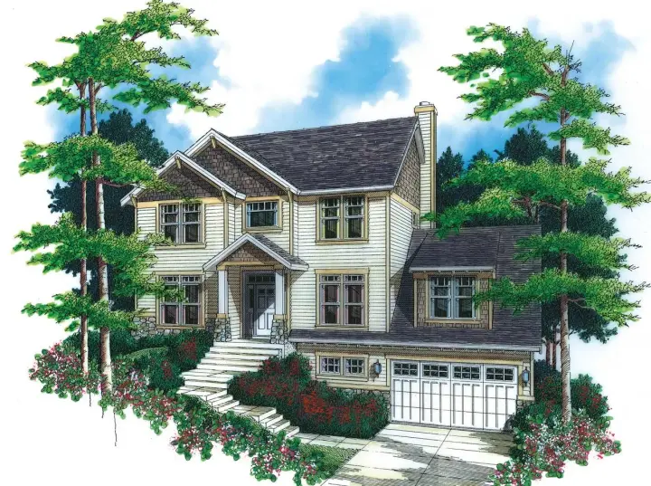 Craftsman house plans 74-319 - front exterior, 2,525 sq ft, 3 bed, 2 bath house plans | Monster House Plans