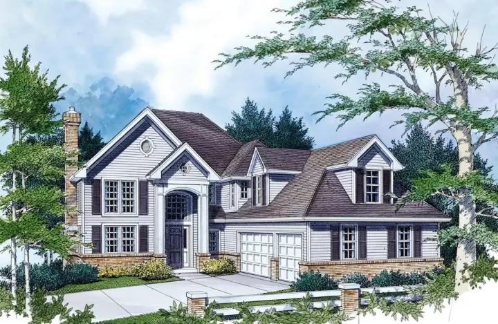 Traditional house plans 74-332 - front exterior, 2,694 sq ft, 4 bed, 2 bath house plans | Monster House Plans