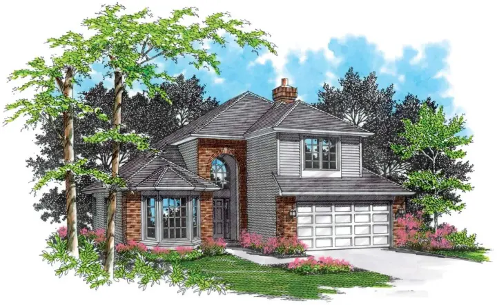 Northwest house plans 74-336 - front exterior, 2,185 sq ft, 4 bed, 2 bath house plans | Monster House Plans