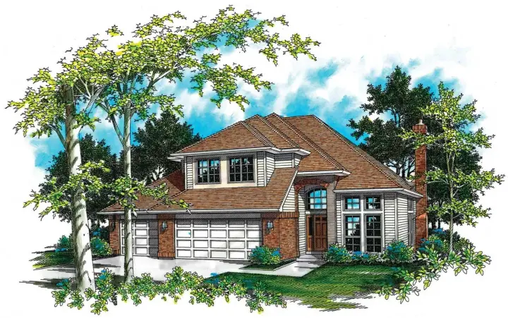 Northwest house plans 74-340 - front exterior, 2,081 sq ft, 3 bed, 2 bath house plans | Monster House Plans