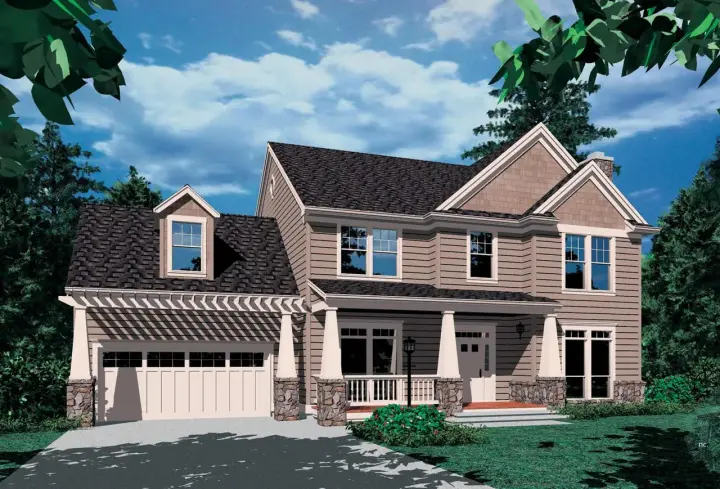 Country house plans 74-348 - front exterior, 2,598 sq ft, 4 bed, 2 bath house plans | Monster House Plans