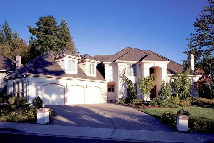 European house plans 74-367 - front exterior, 3,448 sq ft, 3 bed, 3 bath house plans | Monster House Plans