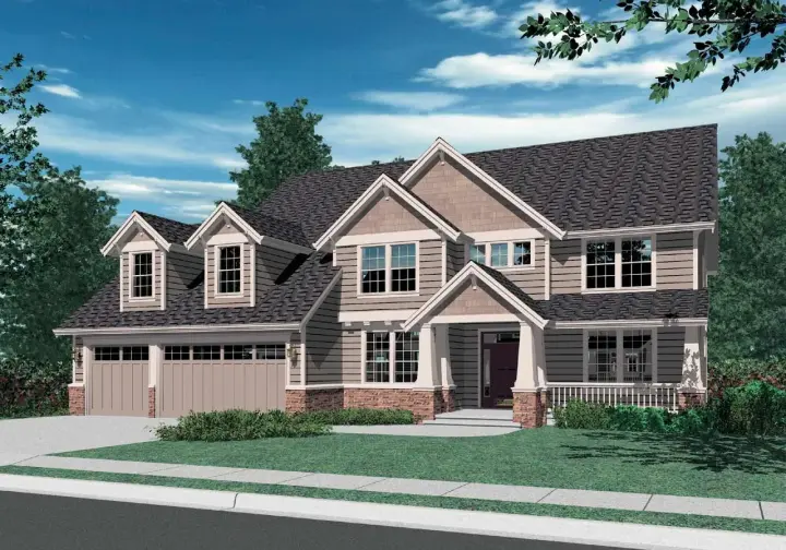 Craftsman house plans 74-376 - front exterior, 3,308 sq ft, 4 bed, 4 bath house plans | Monster House Plans