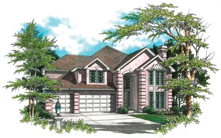 European house plans 74-377 - front exterior, 3,609 sq ft, 5 bed, 3 bath house plans | Monster House Plans