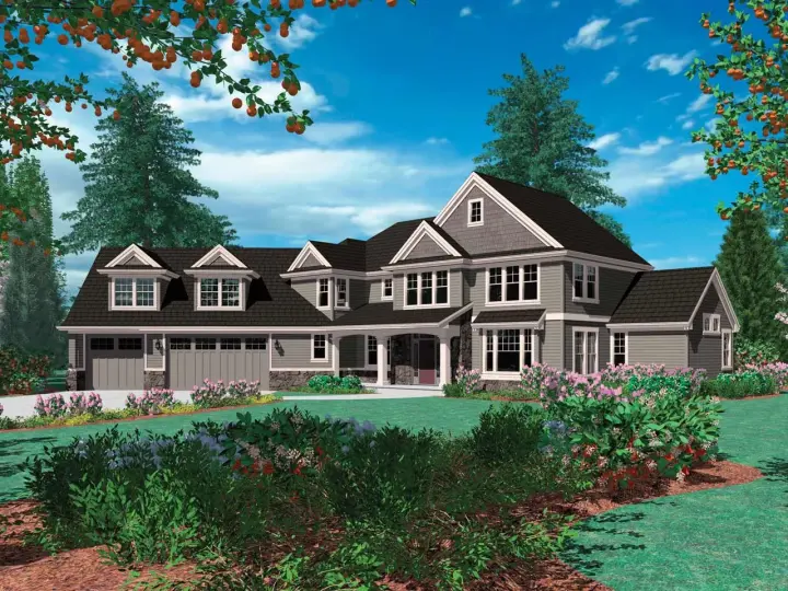 Country house plans 74-380 - front exterior, 3,394 sq ft, 4 bed, 4 bath house plans | Monster House Plans