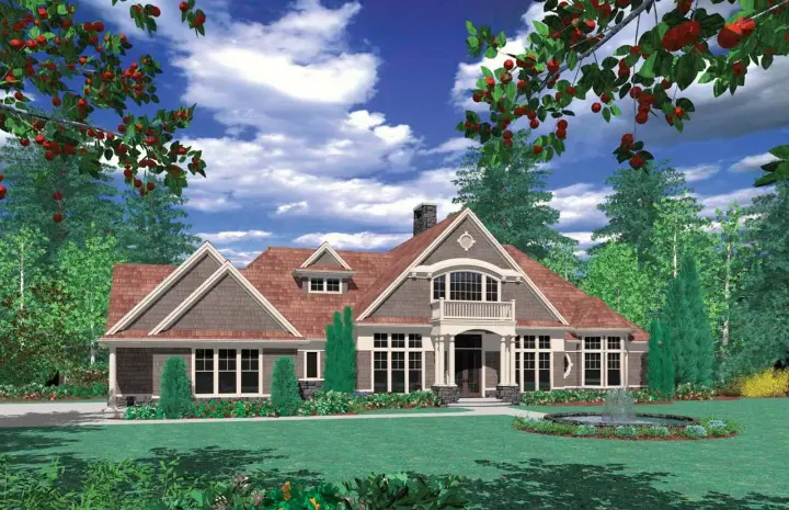 Craftsman house plans 74-396 - front exterior, 3,298 sq ft, 3 bed, 3 bath house plans | Monster House Plans