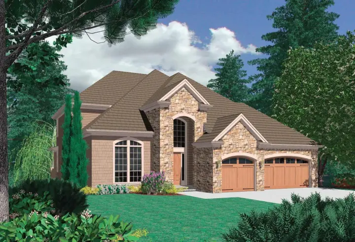 Traditional house plans 74-399 - front exterior, 3,859 sq ft, 4 bed, 3 bath house plans | Monster House Plans