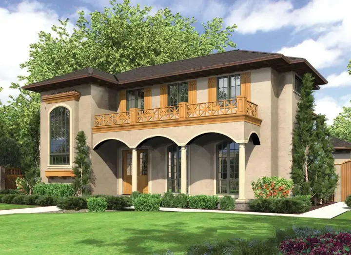 European house plans 74-411 - front exterior, 3,351 sq ft, 5 bed, 4 bath house plans | Monster House Plans