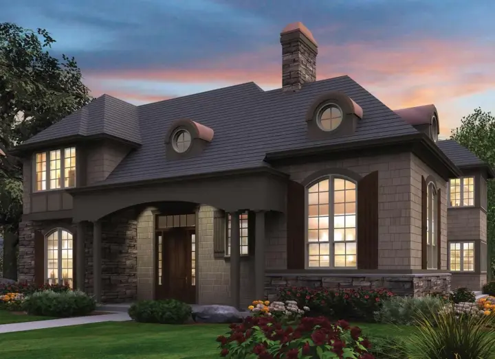 European house plans 74-412 - front exterior, 4,311 sq ft, 3 bed, 3 bath house plans | Monster House Plans