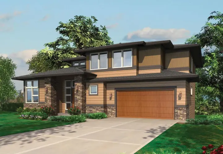 Contemporary house plans 74-415 - front exterior, 3,692 sq ft, 4 bed, 3 bath house plans | Monster House Plans