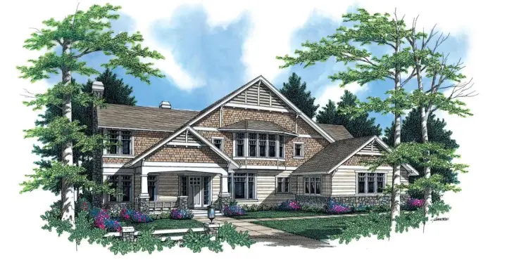Craftsman house plans 74-430 - front exterior, 4,768 sq ft, 4 bed, 4 bath house plans | Monster House Plans
