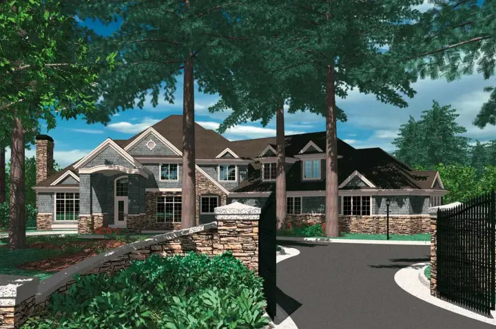 Craftsman house plans 74-433 - front exterior, 5,172 sq ft, 5 bed, 4 bath house plans | Monster House Plans