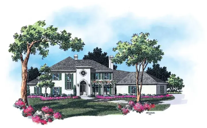 Mediterranean house plans 74-434 - front exterior, 4,080 sq ft, 4 bed, 3 bath house plans | Monster House Plans