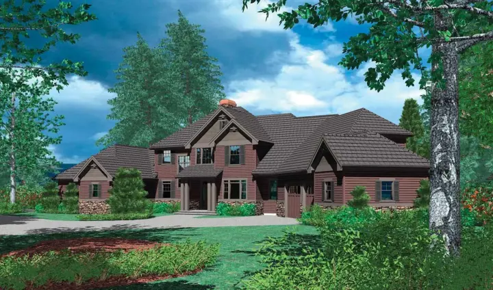 Traditional house plans 74-439 - front exterior, 4,258 sq ft, 4 bed, 5 bath house plans | Monster House Plans