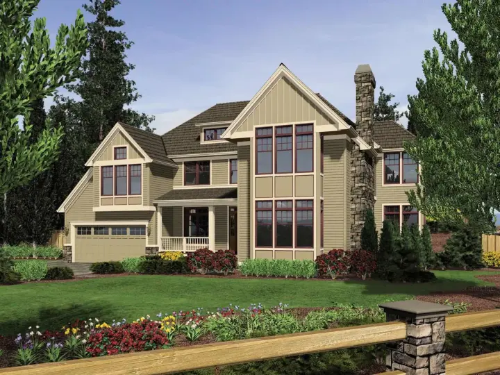 Traditional house plans 74-454 - front exterior, 4,231 sq ft, 4 bed, 3 bath house plans | Monster House Plans