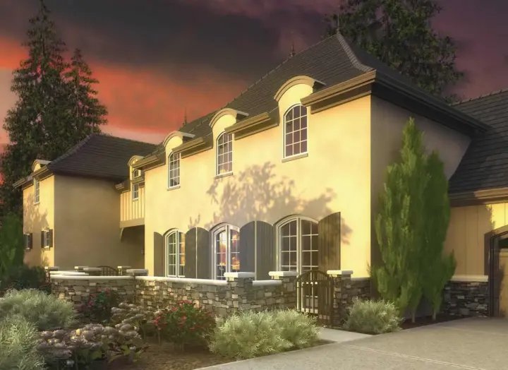 European house plans 74-462 - front exterior, 5,347 sq ft, 5 bed, 4 bath house plans | Monster House Plans