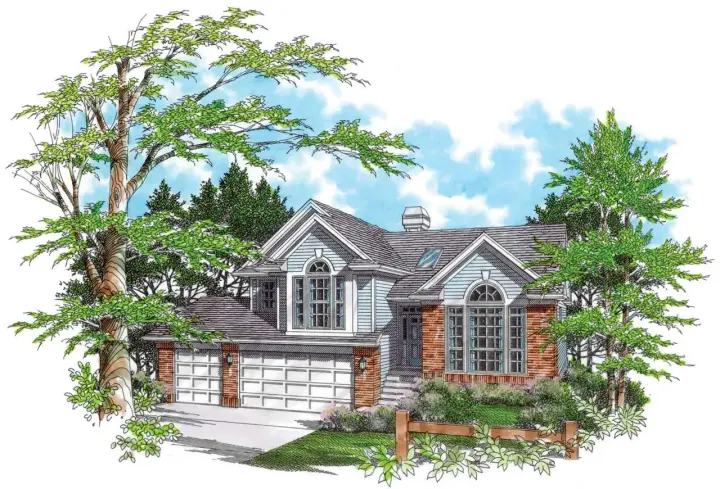 Traditional house plans 74-481 - front exterior, 2,244 sq ft, 4 bed, 2 bath house plans | Monster House Plans
