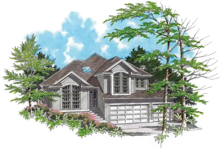 Northwest house plans 74-482 - front exterior, 2,362 sq ft, 4 bed, 3 bath house plans | Monster House Plans
