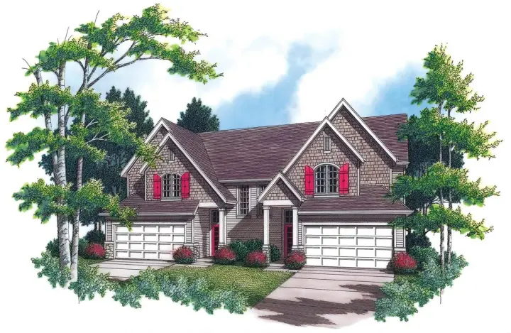 Shingle house plans 74-487 - front exterior, 3,020 sq ft, 3 bed, 2 bath house plans | Monster House Plans