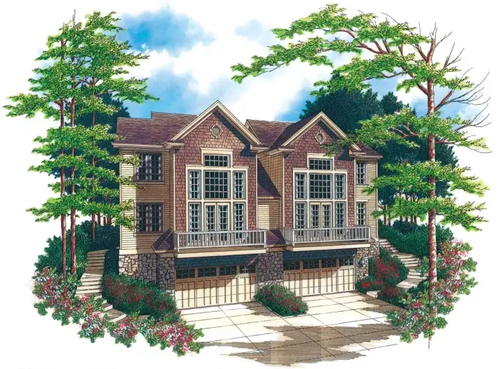 Craftsman house plans 74-493 - front exterior, 3,816 sq ft, 3 bed, 2 bath house plans | Monster House Plans
