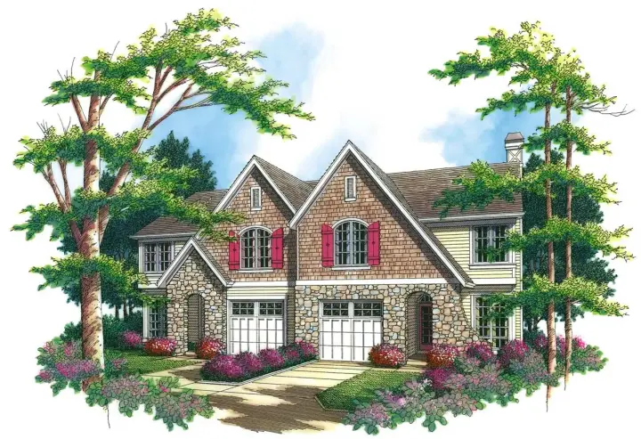 Cottage house plans 74-496 - front exterior, 3,906 sq ft, 3 bed, 2 bath house plans | Monster House Plans